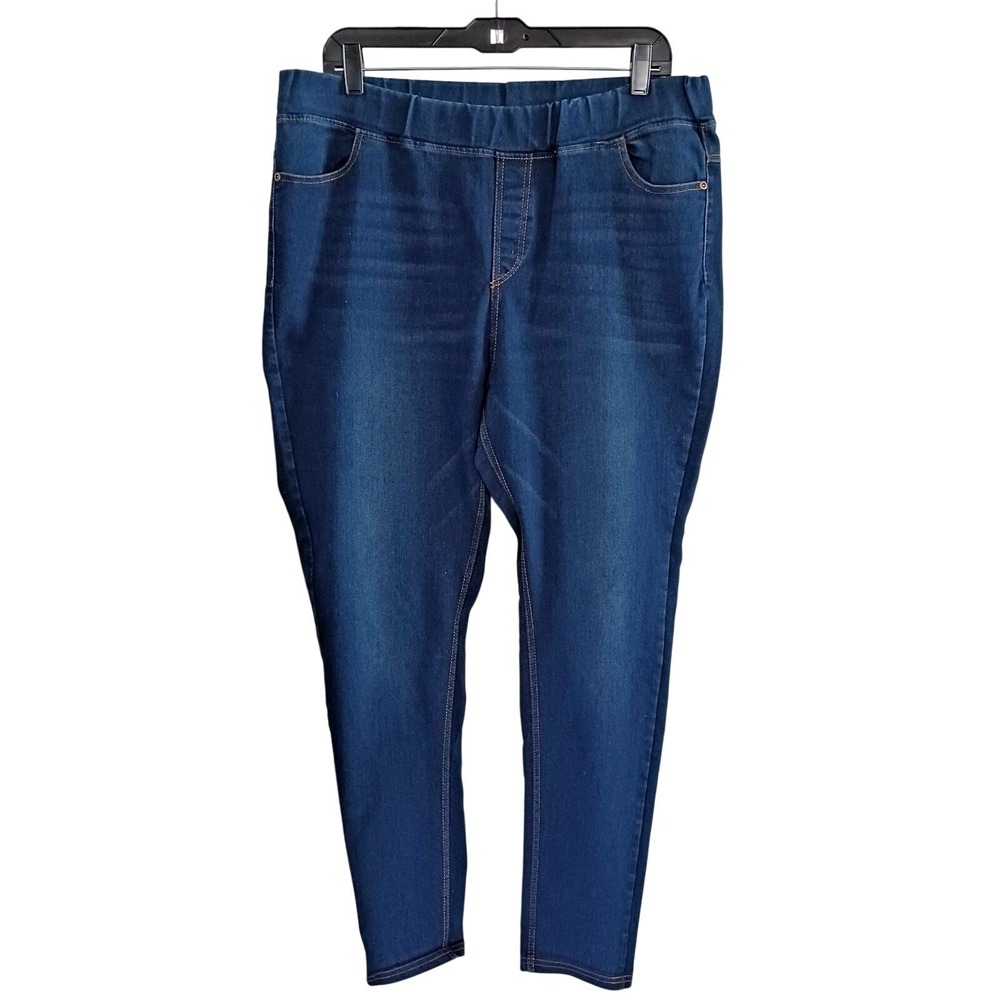 JVINI Dark Wash Pullon Skinny Denim Stretchy Jeans Women's Size 2XL RN#149468